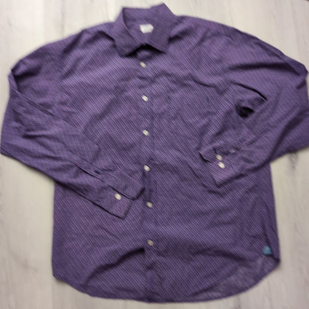 Hartford Shirt Mens Size XXL Purple button Shirt Long Sleeve Cotton